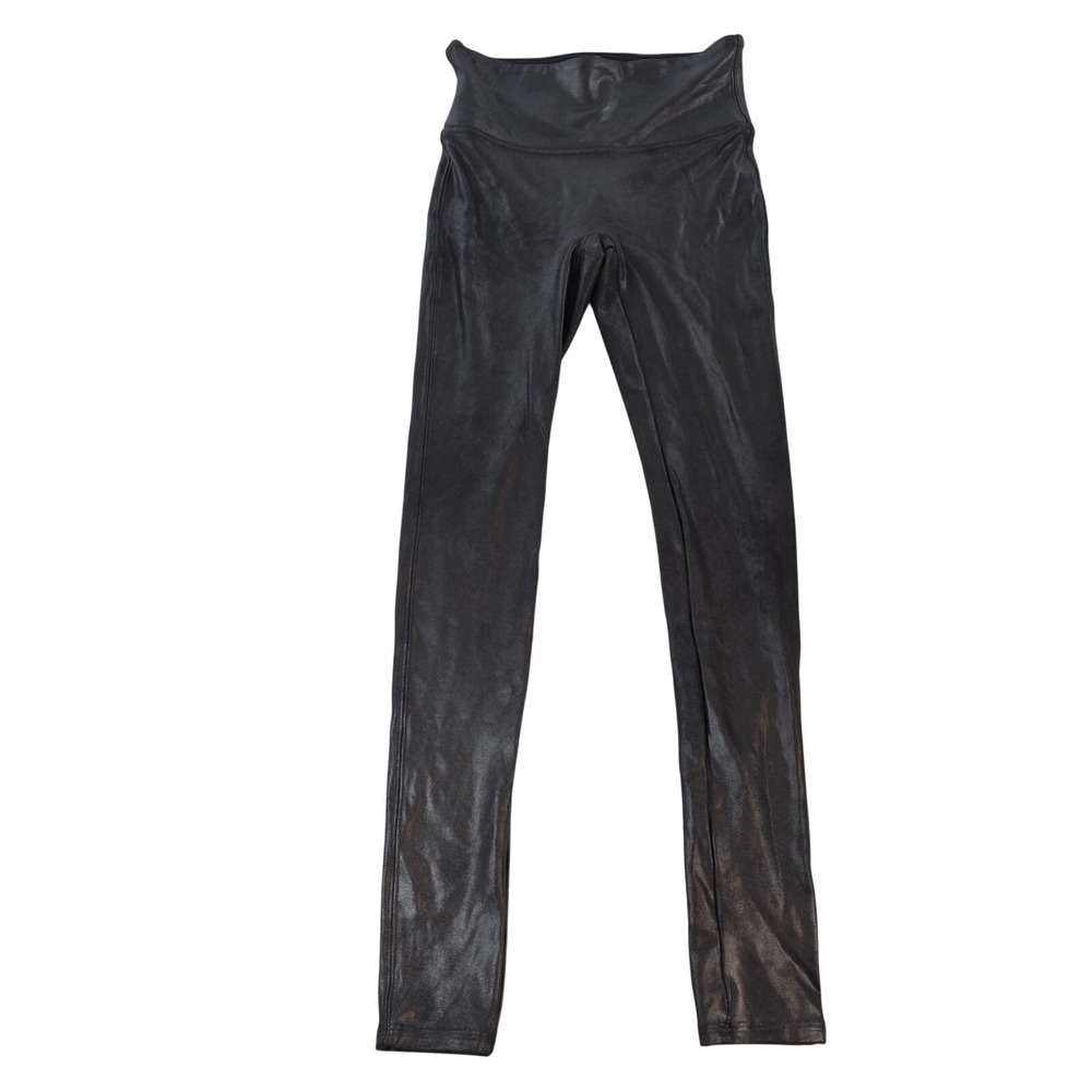 Spanx‎ Womens Small Black Faux Leather Leggings High Waisted 2437